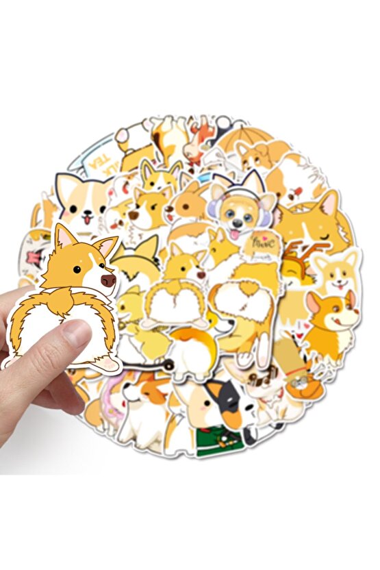 50 Adet Tekrarsız Köpekler Kalite Pvc Modern Sticker 01