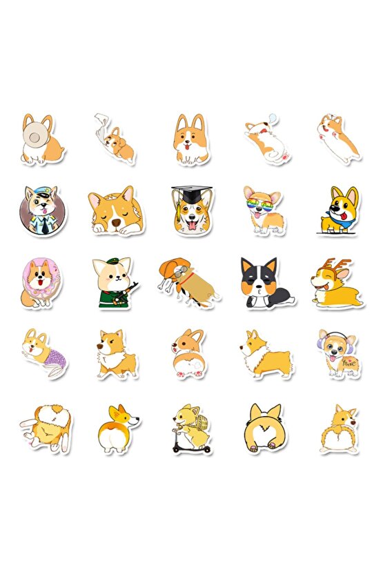 50 Adet Tekrarsız Köpekler Kalite Pvc Modern Sticker 01
