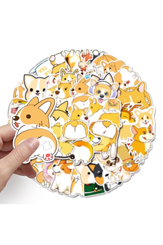 50 Adet Tekrarsız Köpekler Kalite Pvc Modern Sticker 01