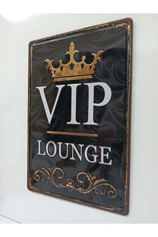 Vıp Lounge Retro Metal Plaka 20x30 Cm Metal Tablo