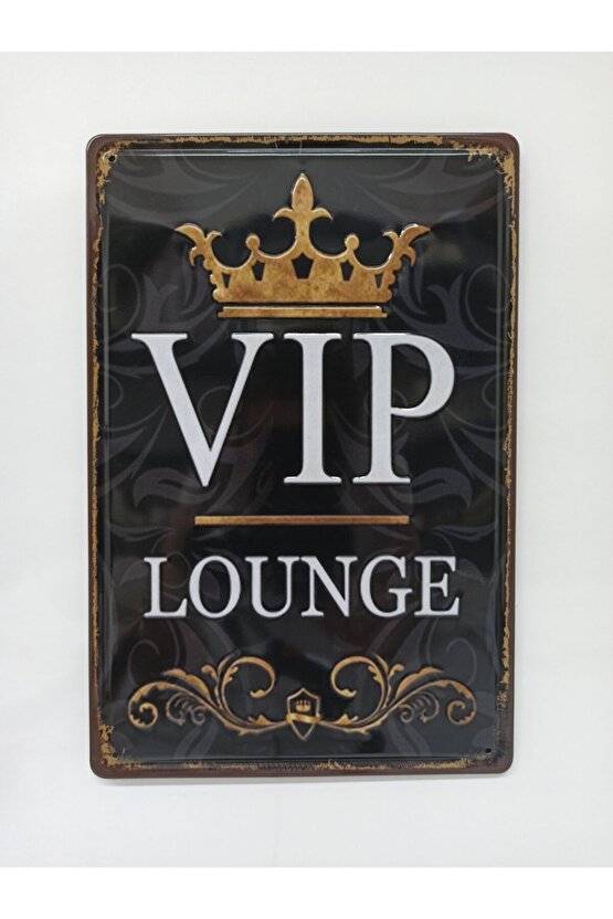 Vıp Lounge Retro Metal Plaka 20x30 Cm Metal Tablo