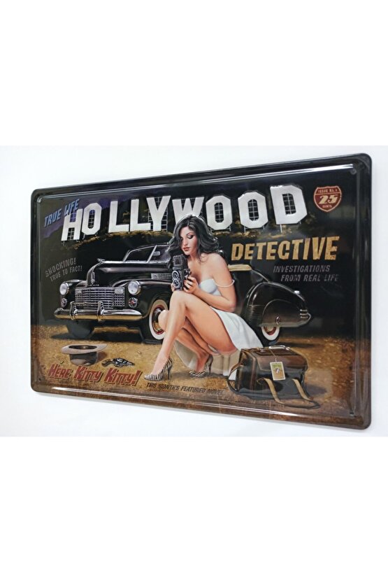 Hollywood Tema Retro Metal Plaka 20x30 Cm Metal Tablo