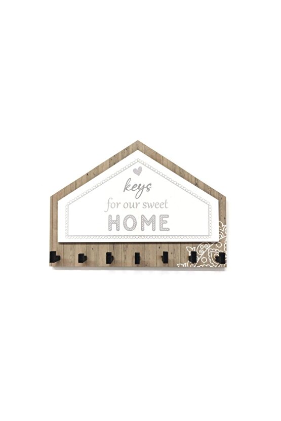 Gri Kahverengi Üçgen Keys For Home Askı Anahtarlık Dekor