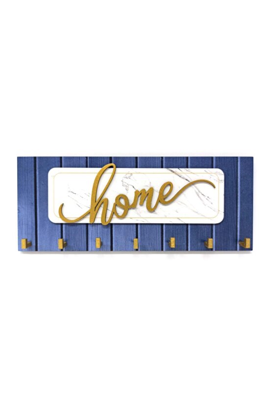 Dekoratif Kabartma Home Yazılı Ahşap Modern Anahtarlık