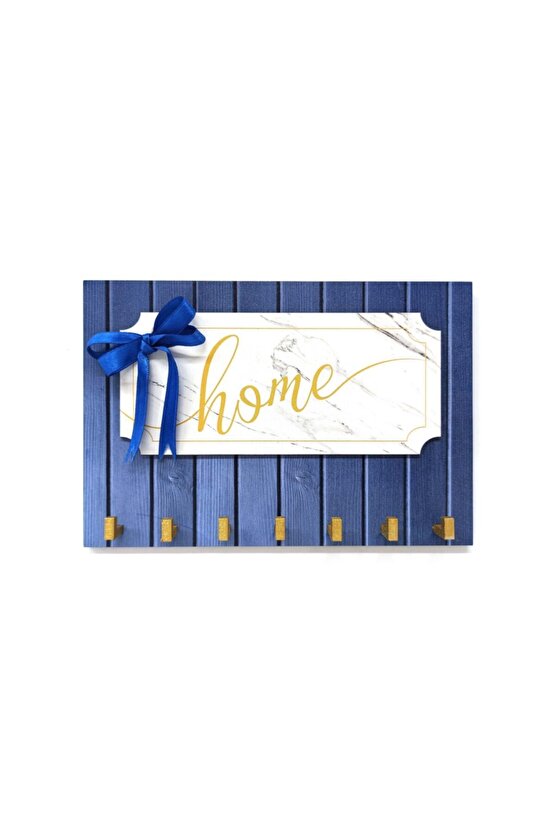 Dekoratif Home Yazılı Kurdele Süslü Hol Anahtarlık Dekor