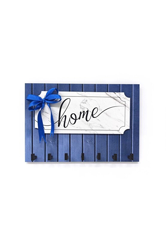 Dekoratif Home Yazılı Kurdele Süslü Hol Anahtarlık Dekor