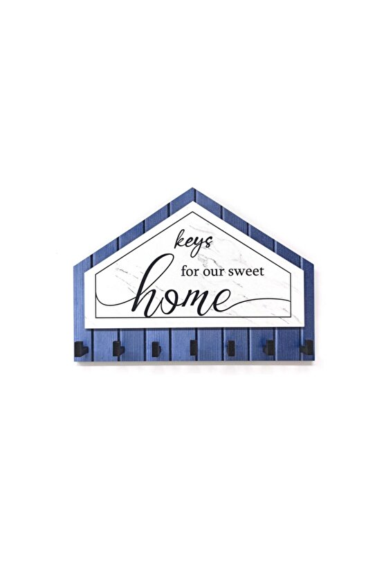 Dekoratif Üçgen Ahşap Desenli Keys For Home Anahtarlık