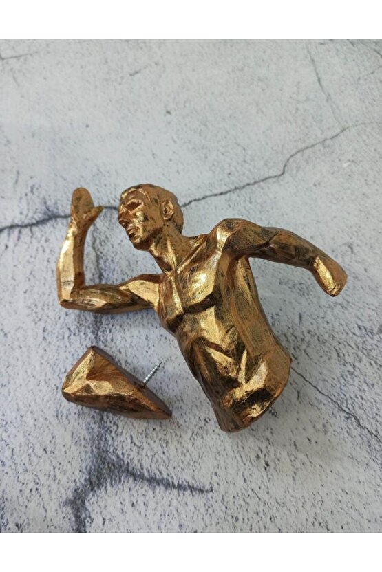 Üç Boyutlu 3d Sporcu Koşan Adam Modern Duvar Dekor Biblo Ev Ofis Süs