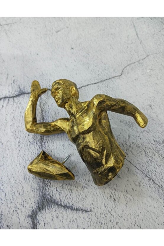 Üç Boyutlu 3d Sporcu Koşan Adam Modern Duvar Dekor Biblo Ev Ofis Süs