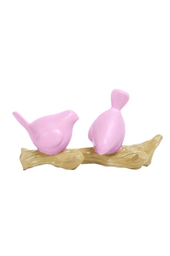 Pembe Kuş Figürlü Duvar Askılık