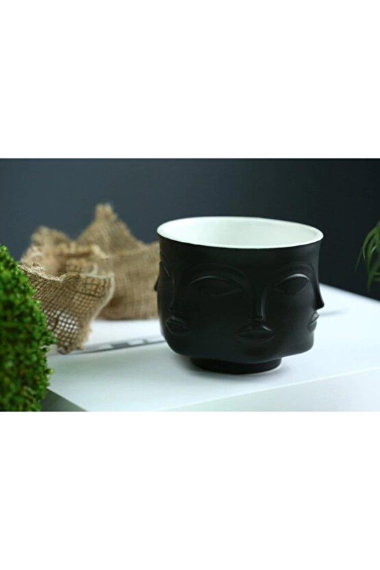 Iskandinav Tarz Insansı Yüz Temalı Modern Saksı Pot Vazo