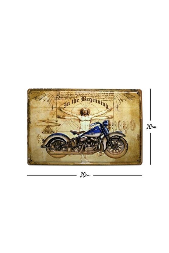 Begining Motor Temalı 20x30 Cm Metal Plaka Metal Tablo