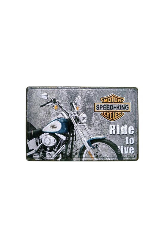 Ride To Live Motosiklet 20x30 Cm Metal Plaka Metal Tablo