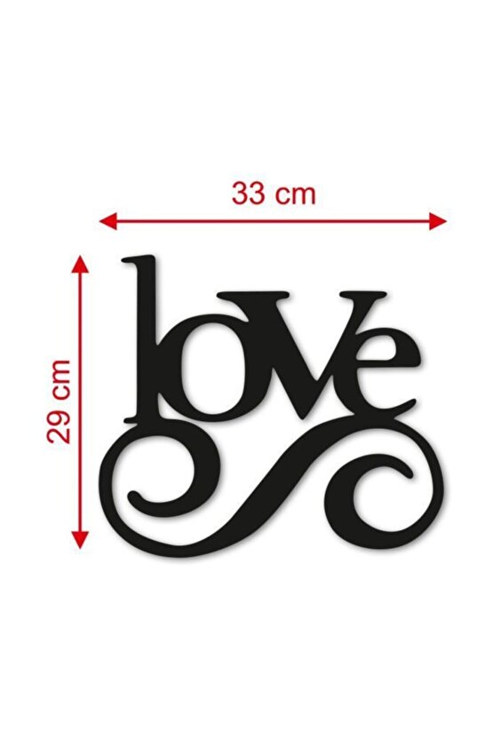 Dekoratif 5 Mm Siayh Mdf Love Yazısı Duvar Dekoru Tablo