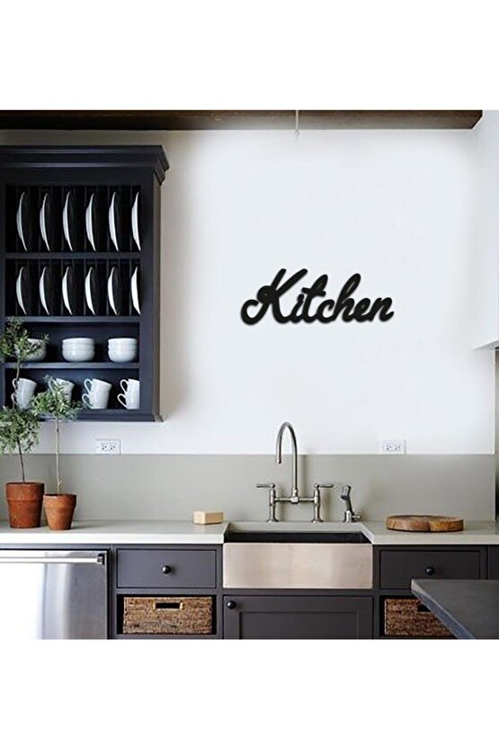 Dekoratif Kitchen Mutfak Yazılı Ahşap Duvar Tablo Dekor