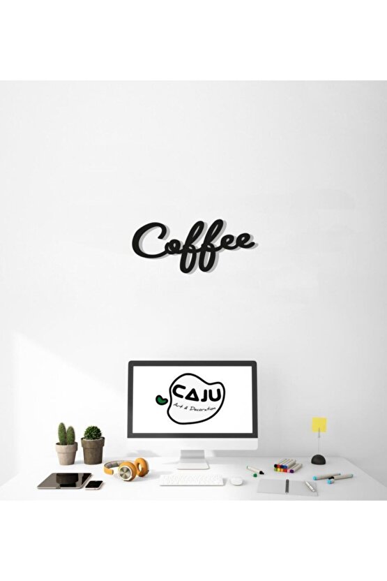 Dekoratif Coffee Kahve Yazısı Ahşap Duvar Dekoru Tablo