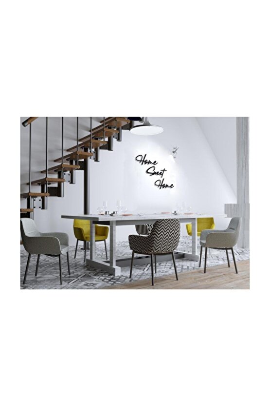 Dekoratif Home Sweet Home Yazılı Ahşap Tablo Duvar Süsü