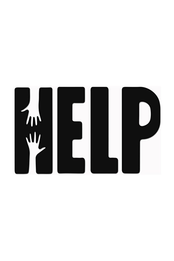 Dekoartif Help Yazılı Modern Ahşap Tablo Duvar Dekoru