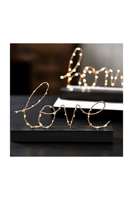 Aşk Love Yazılı Pilli Led Işık Ev Dekor Aydınlatma Lamba