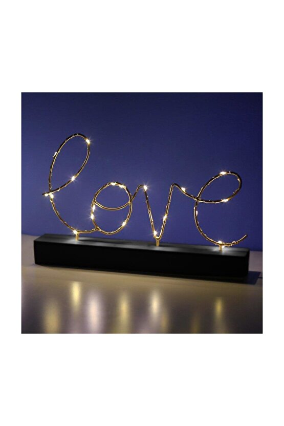 Aşk Love Yazılı Pilli Led Işık Ev Dekor Aydınlatma Lamba