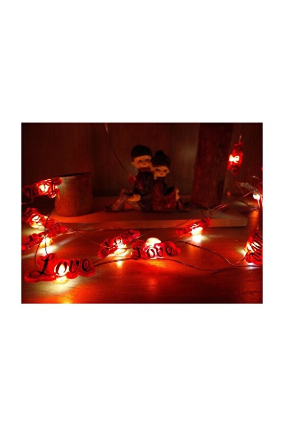 Dekoratif 2 Metre Günışığı Renkli Love Yazı Şekilli Peri Led Işık