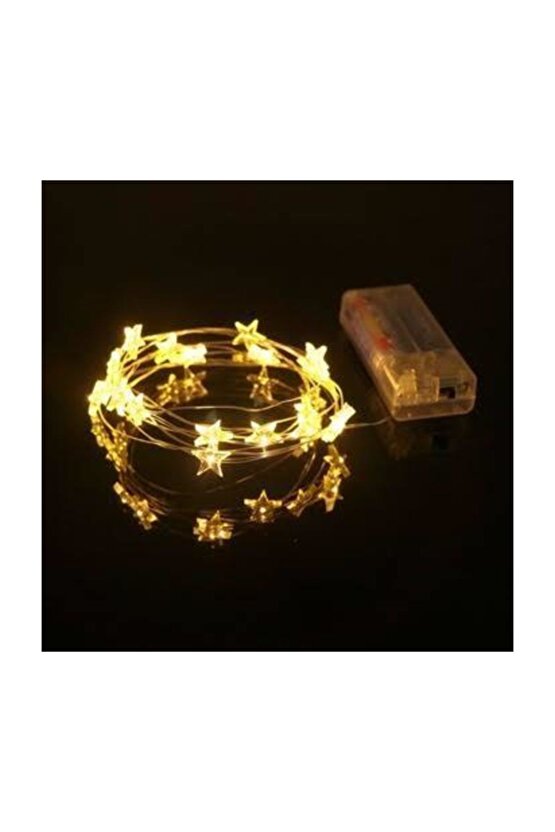 Dekoratif 3 Metre Günışığı Renkli  Yıldız Şekilli Peri Led Işık