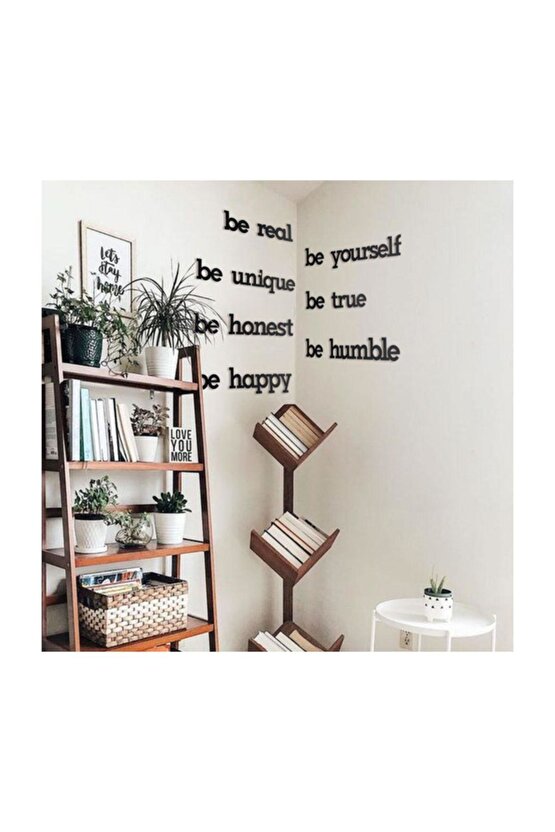 Dekoratif Ahşap Modern Duvar Yazısı Be Yourself Tablo