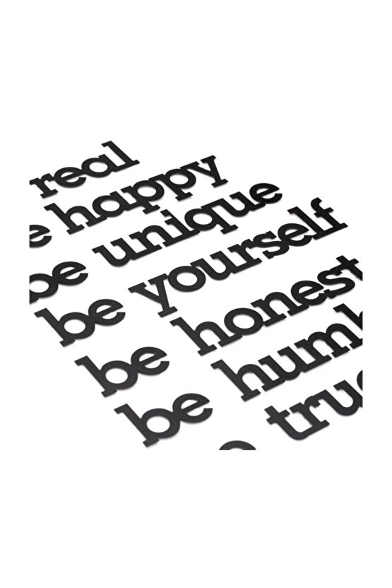 Dekoratif Ahşap Modern Duvar Yazısı Be Yourself Tablo