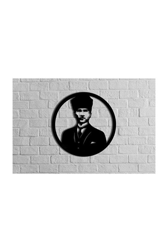 Dekoratif Ahşap Kesim Atatürk Portresi Büyük Duvar Tablo