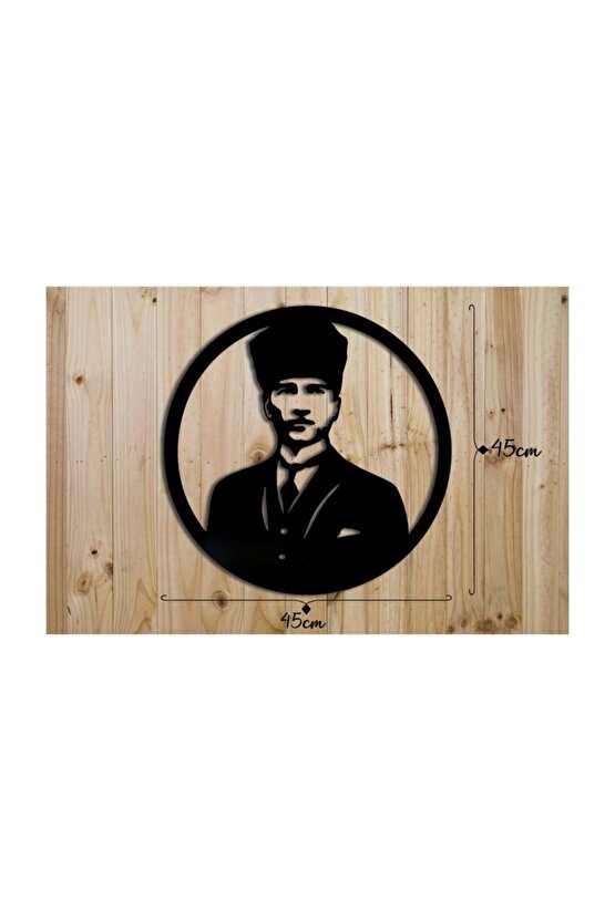 Dekoratif Ahşap Kesim Atatürk Portresi Büyük Duvar Tablo