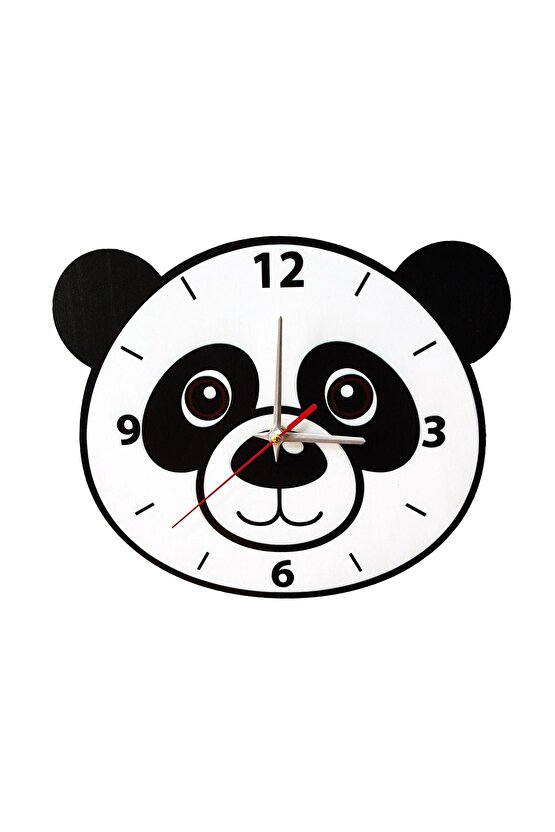 Sevimli Panda Duvar Saati Çocuk Odası Duvar Saati
