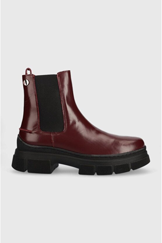 preppy outdoor low boot kadın bordo  deri bot FW0FW06649