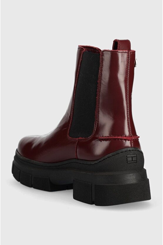 preppy outdoor low boot kadın bordo  deri bot FW0FW06649