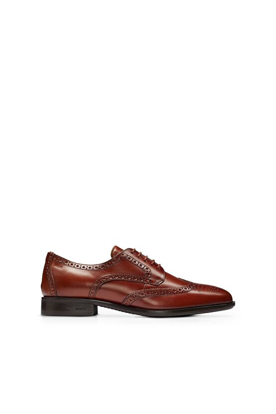 Brogue Detaylı Deri Derbi Ayakkabı