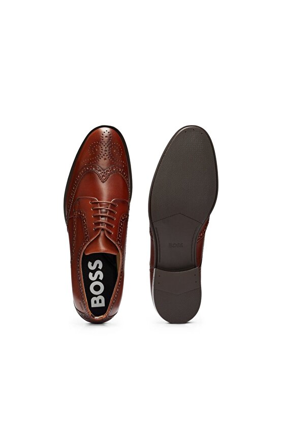 Brogue Detaylı Deri Derbi Ayakkabı