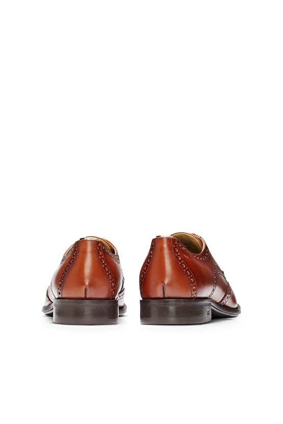 Brogue Detaylı Deri Derbi Ayakkabı