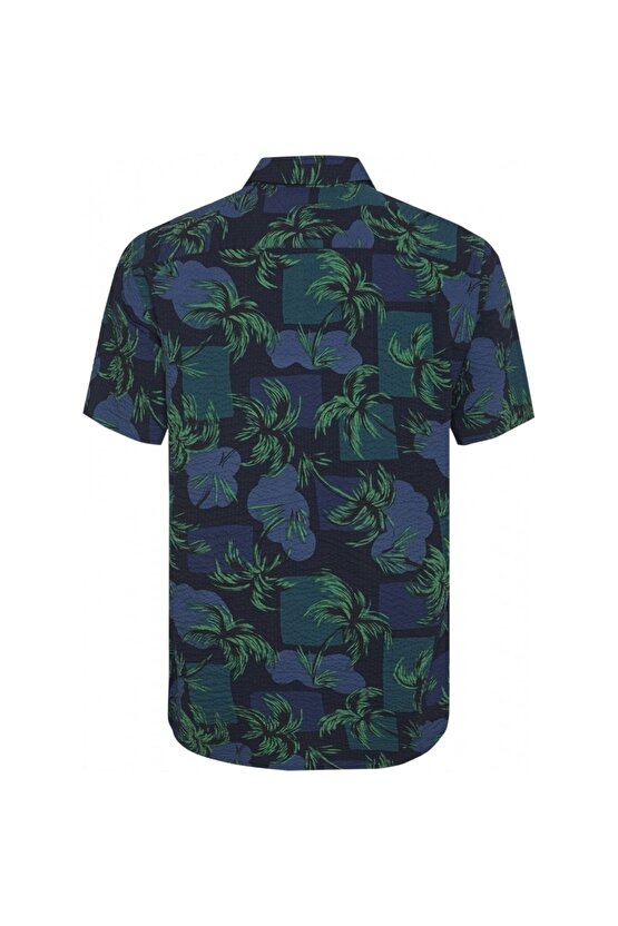 Palm Tree Print Shirt Erkek Kısa Kollu Gömlek