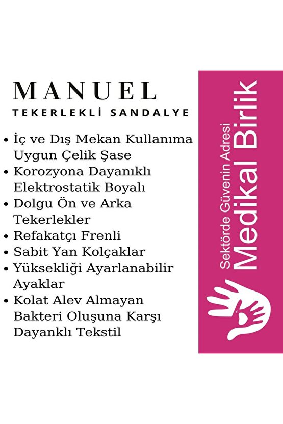 Frenli Ekonomik Manuel Tekerlekli Sandalye