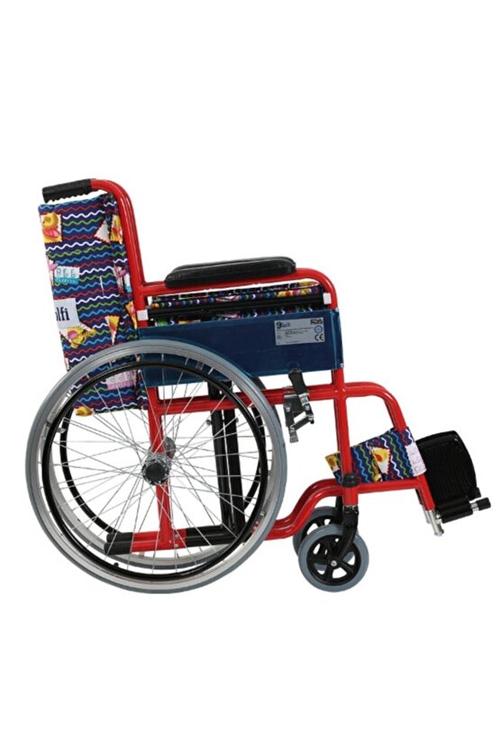 G100c Pediatrik Tekerlekli Sandalye Çocuk Sandalye Desenli