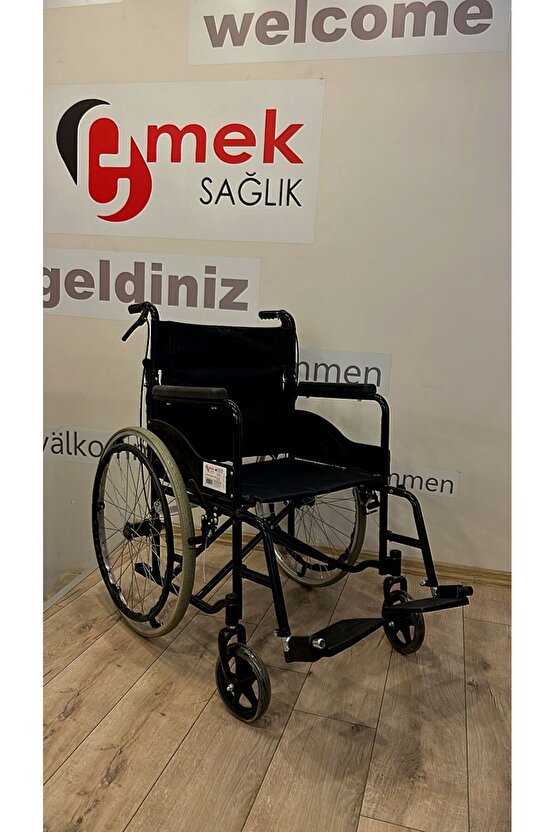 Wiperman Marka Manuel Katlanabilir Refakatçi Hasta Yaşlı Engelli Transfer Tekerlekli Sandalyesi