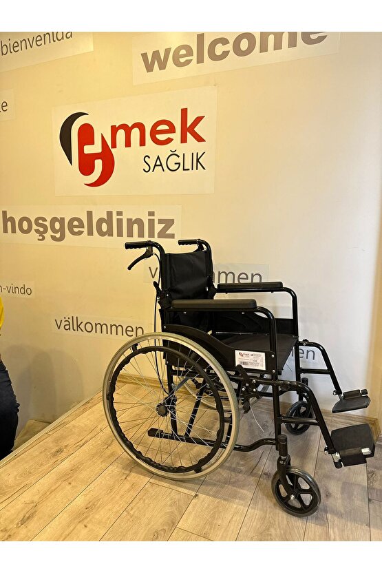 Wiperman Marka Manuel Katlanabilir Refakatçi Hasta Yaşlı Engelli Transfer Tekerlekli Sandalyesi
