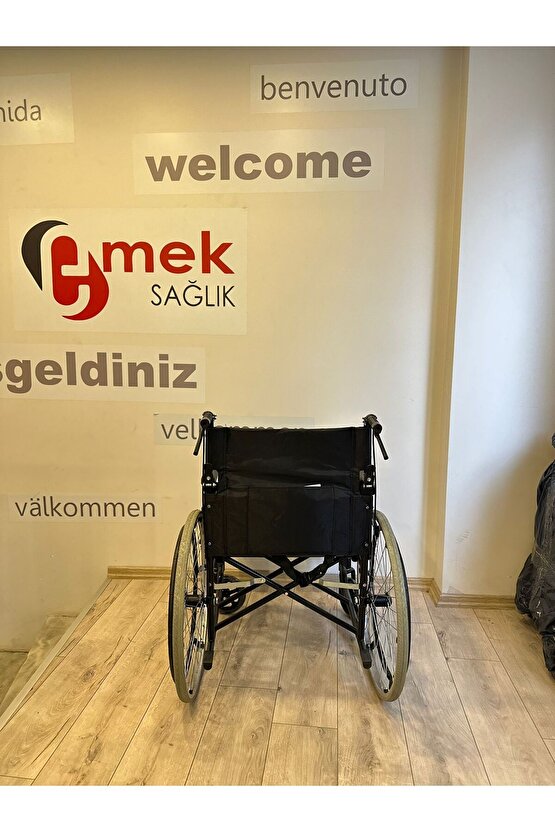 Wiperman Marka Manuel Katlanabilir Refakatçi Hasta Yaşlı Engelli Transfer Tekerlekli Sandalyesi
