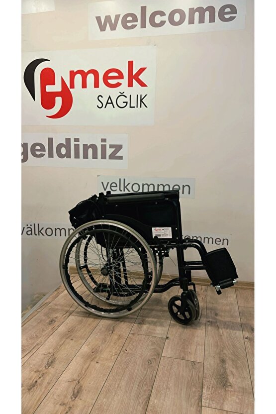 Wiperman Marka Manuel Katlanabilir Refakatçi Hasta Yaşlı Engelli Transfer Tekerlekli Sandalyesi