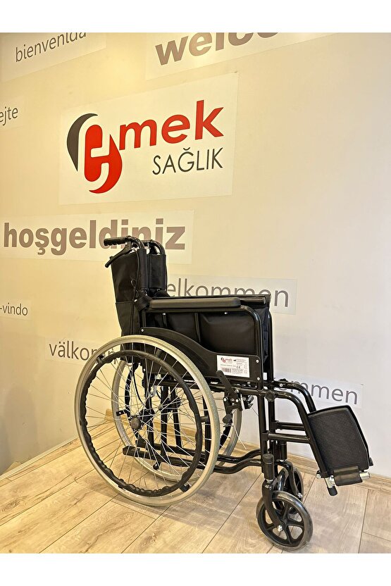 Wiperman Marka Manuel Katlanabilir Refakatçi Hasta Yaşlı Engelli Transfer Tekerlekli Sandalyesi