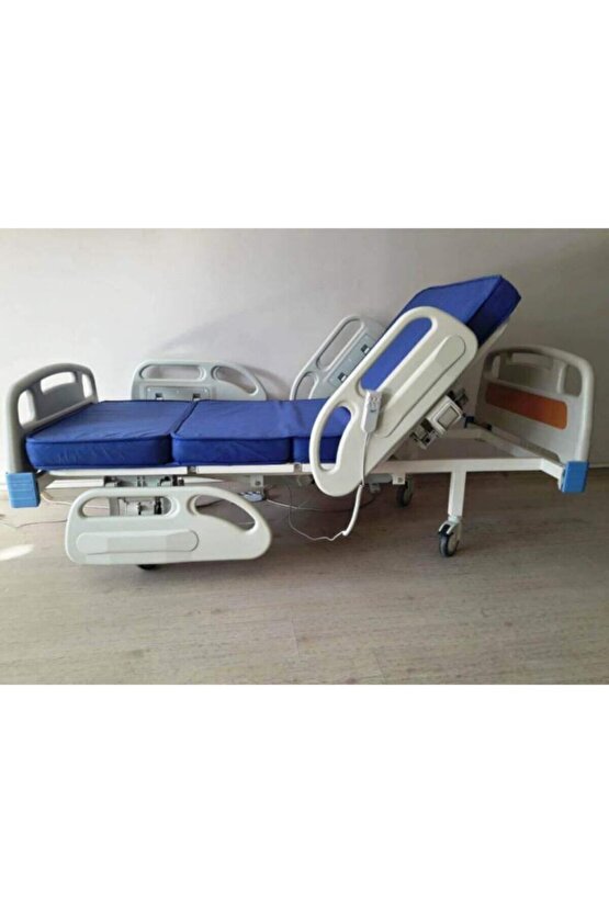 2 Motorlu Ful Abs Hasta Karyolası - Hastane Tipi - Sünger Yatak Ve Serum Askısı Dahil