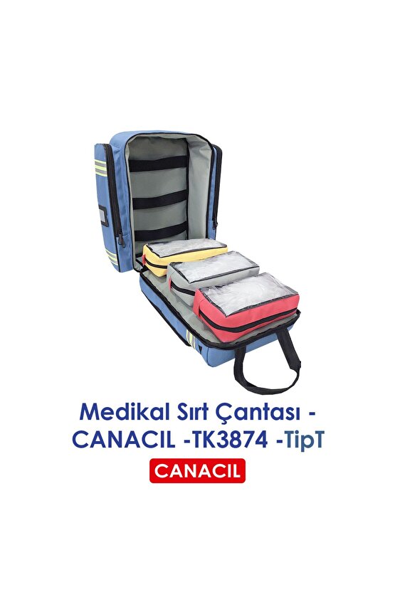 TipT Medikal Sırt Çantası - CANACIL -TK3874 - Mavi