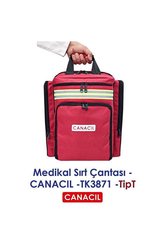 TipT Medikal Sırt Çantası - CANACIL -TK3871 - Kırmızı