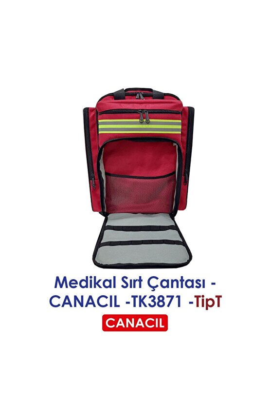 TipT Medikal Sırt Çantası - CANACIL -TK3871 - Kırmızı