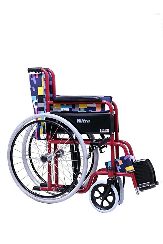 Katlanabilir Pediatrik Tekerlekli Sandalye Çocuk Sandalye Desenli