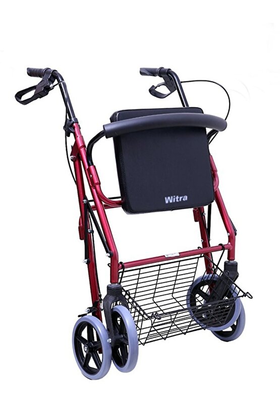 Rolatör Tekerlekli Alüminyum Arkalıklı Tekerlekli Yürüteç Walker